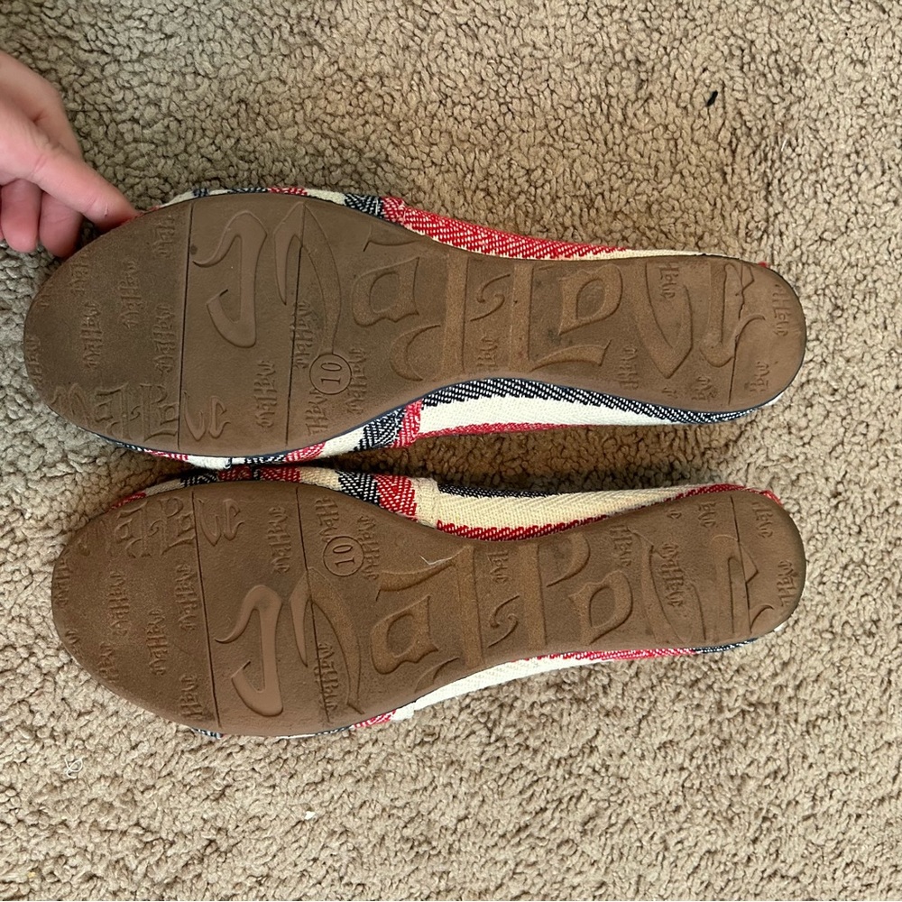 Mad Love Red White Blue Striped Slip On Shoes Size 10 - Picture 5 of 6